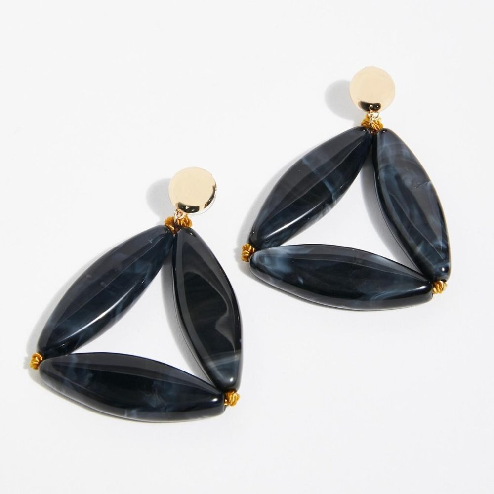 Free People Resin Earrings Black